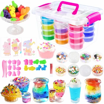 

Children Crystal Mud Clear Slime Kits Modeling Clay Toy Kids DIY Slime Playdough Non-toxic Extension Mud Handmade Craft Toy