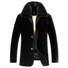 Мужской зимний Золотой мех норки с подкладкой пальто черный мех норки с подкладкой пальто для мужчин импортный шелк Бархат оболочка гладкая и дышащая