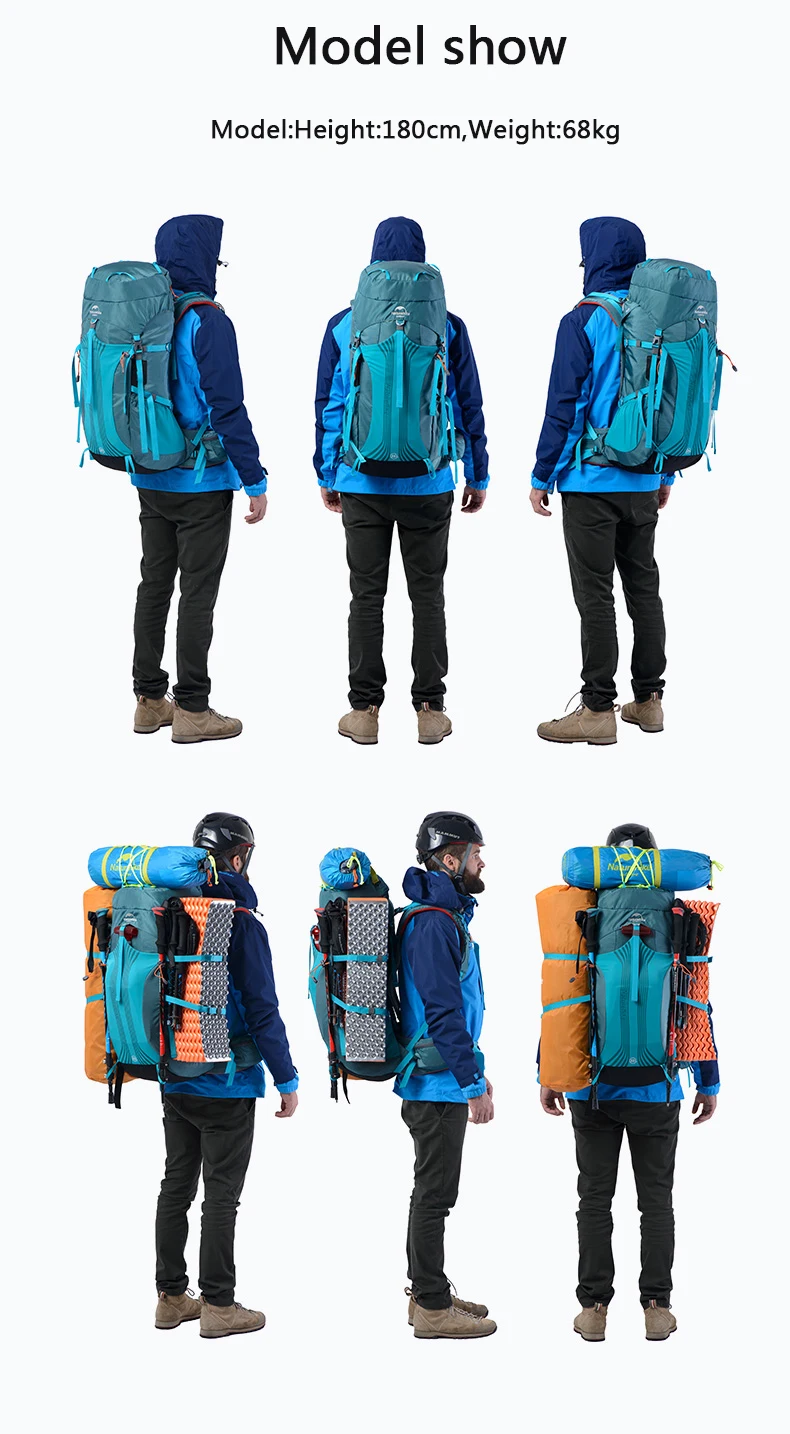 NatureHike 65L путешествия спортивная сумка профессионального альпинизма рюкзак Водонепроницаемый большой Ёмкость Открытый Кемпинг рюкзак