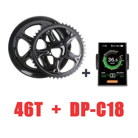 46T and DP-C18 Bafang 8Fun BBS02 48V750W Ebike Mid мотор Ebike комплект бесщеточный Электрический мотор велосипед комплект для E велосипед преобразования Bafang 750 Вт - Цвет: 46T and DP-C18