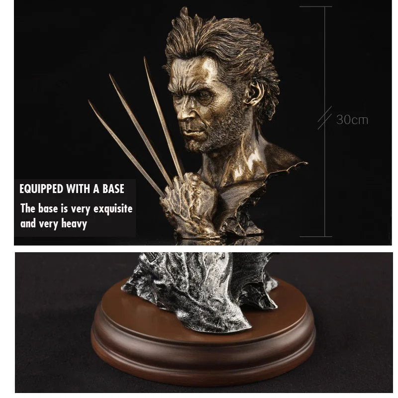 bronze with base Pandadomik Новинка 30 см Смола X-men бюст статуя игрушечная фигурка модель Ресина Мстители Фигурки классный подарок для мужчин Мальчиков Marvel игрушки - Цвет: bronze with base
