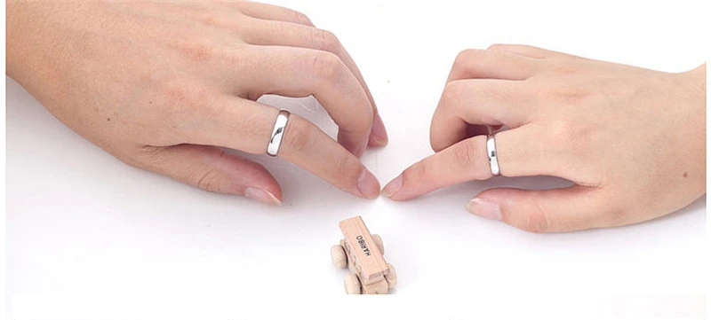 1 пара набор серебряных колец для мужчин и женщин 4 мм круглые обручальные кольца для пар Promise Bague обручальные кольца Свадебные ювелирные изделия