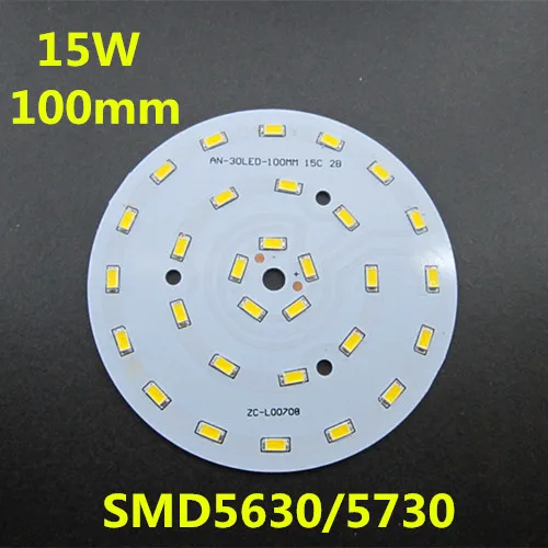 10 шт. 15 Вт 100 мм 5630 5730 SMD Super High Яркость лампы пластины, 30 светодиодов pcb Панель для светодиодных ламп