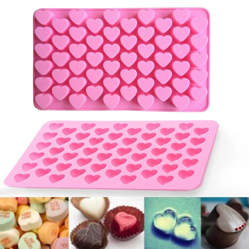 New 55 Holes Mini Heart Silicone Cake Mold Baking Mould Chocolate Decoration Silicone DIY Heart