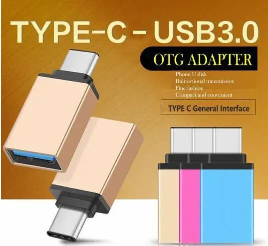DHL 500 шт Металлический USB 3,1 Тип C OTG адаптер штекер к USB 3,0 Женский конвертер адаптер OTG функция для Macbook Google