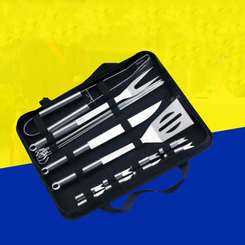 16pcs Stainless Steel BBQ Utensil Tools Set Home Outdoor Portable