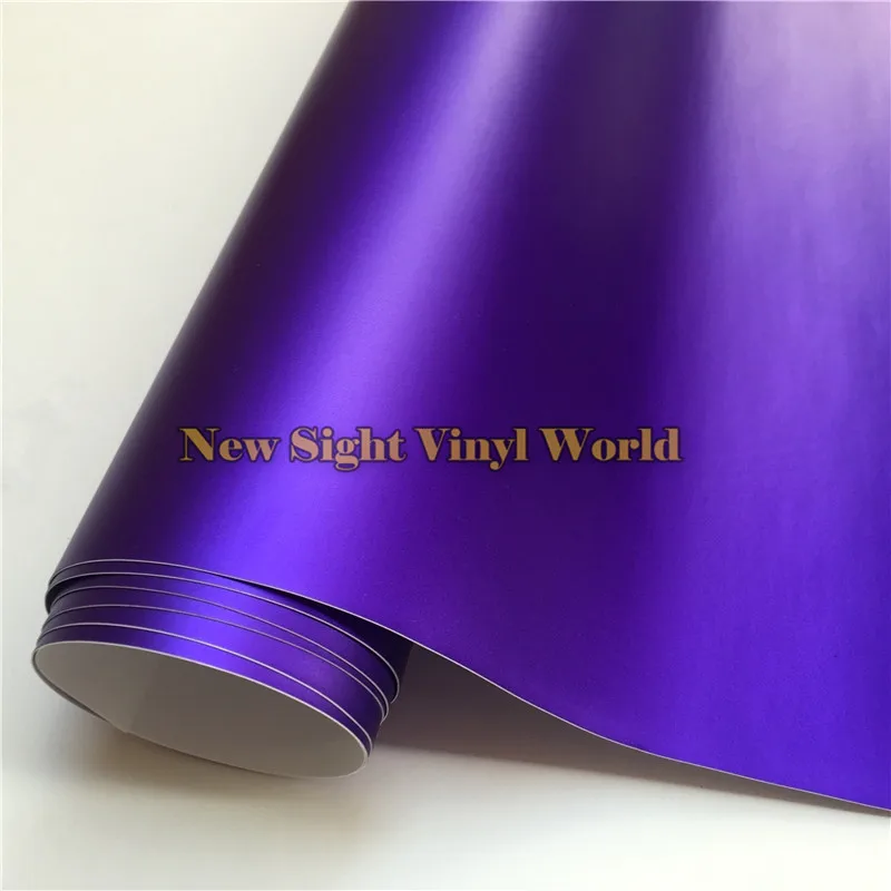 

High Quality Violet Matte Satin Chrome Purple Vinyl Wrapping Film Bubble Free For Car Styling Size:1.52*20M/Roll