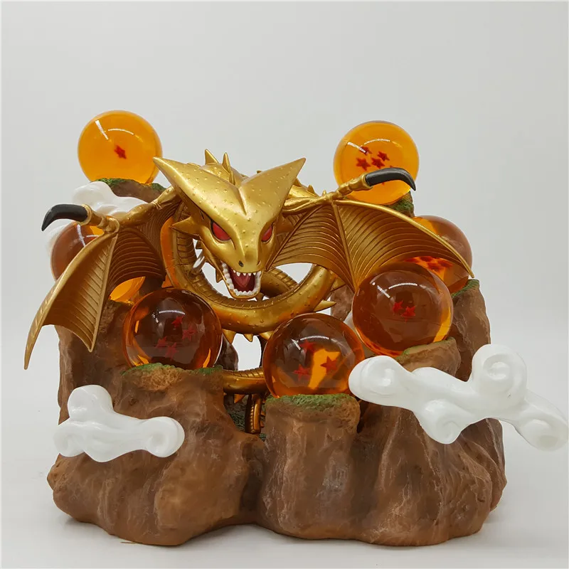Белый Dragon Ball Z Son Goku Shenlong горный броли аниме Жемчуг дракона супер хрустальные шары ПВХ Фигурки Goku Broly набор - Цвет: Белый