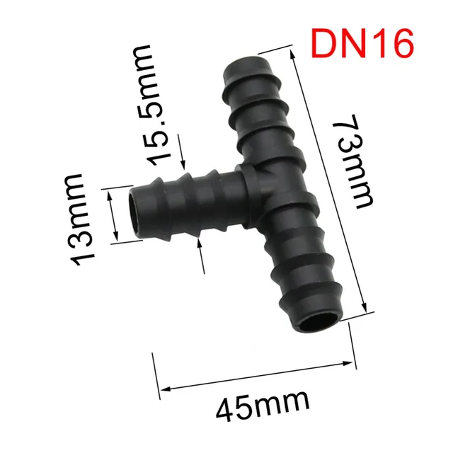 Kerti Póló Barb Dn16 Dn20 Öntöző Tömlő Tee Csatlakozó Kert Osztó Egyenlő -Csatlakozó 5 Db - Image 2