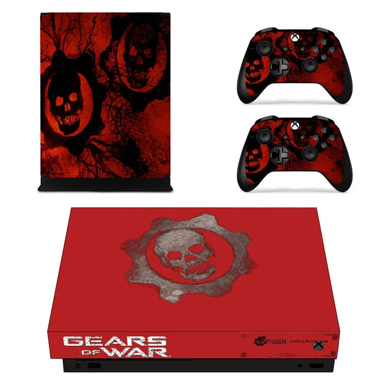YSX1X1302 Полный набор лицевых пластин кожи наклейки GEARS 5 для Xbox One X консоли и два контроллера - Цвет: YSX1X1302