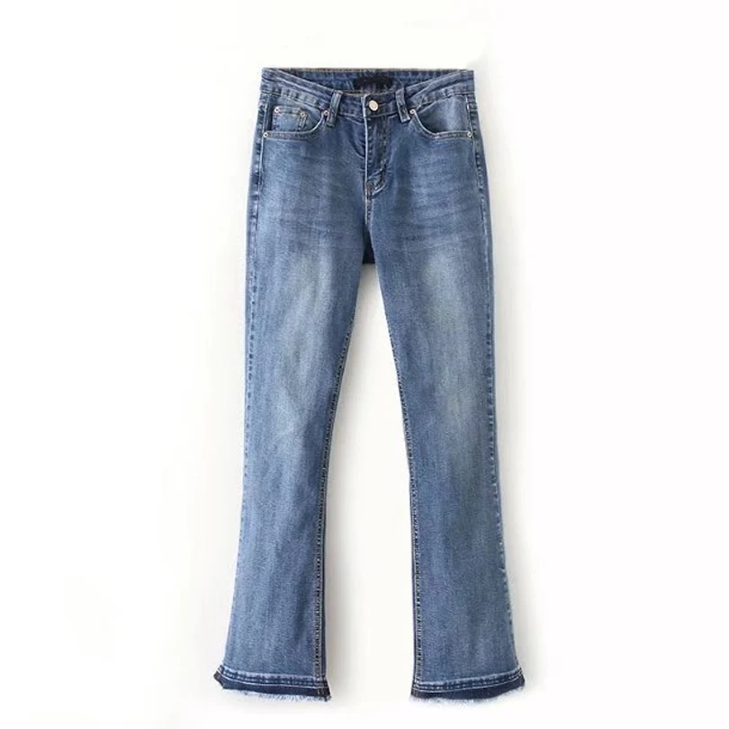 Prettysgirt Flare Джинсы для женщин Для с бахромой Тощий Карандаш Брюки девочек Femme| |