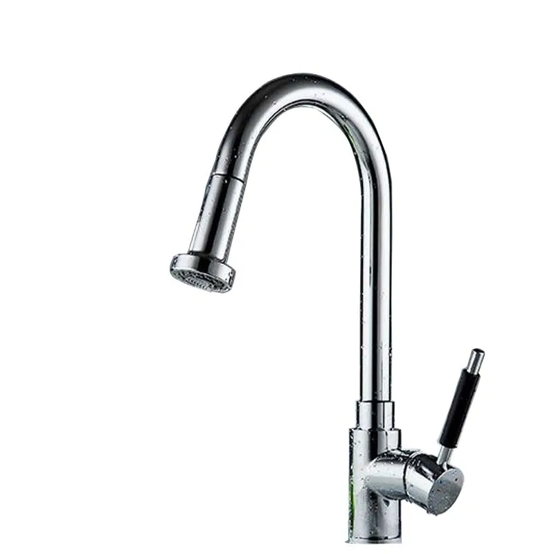 

Kitchen Faucets Single Handle Pull Out Kitchen Tap Single Hole Handle 360 Rotate Crane Chrome Swivel Sink Mixer Tap TL114