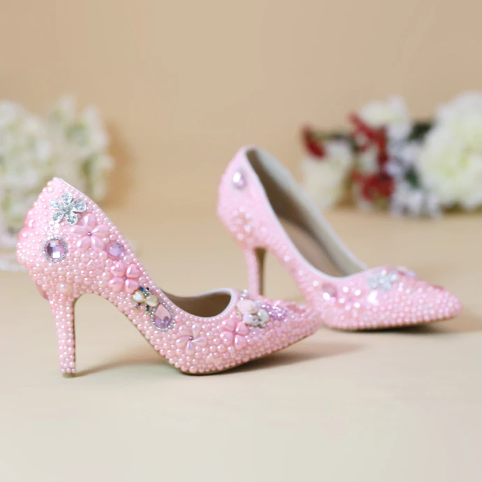 Pointed toe Rhinestone bridal shoes 8cm High heel shoes fashion shoes font b women s b