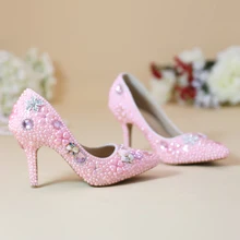 Pointed toe Rhinestone bridal shoes 8cm High heel shoes fashion shoes font b women s b