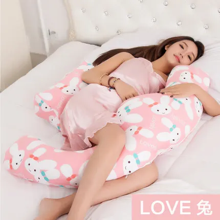 LOVE rabbit Хлопок Подушка для беременных и кормящих для спящий на боку постельные принадлежности пояс для беременных Подушка для беременных Для женщин спальный almofada travesseiro - Цвет: LOVE rabbit