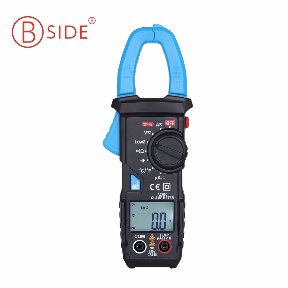 preço Official BSIDE 600A AC DC mper Current Clamp Meters Voltage Capacitor Temperature Multimeter NCV tester VS MASTECH MS2108A