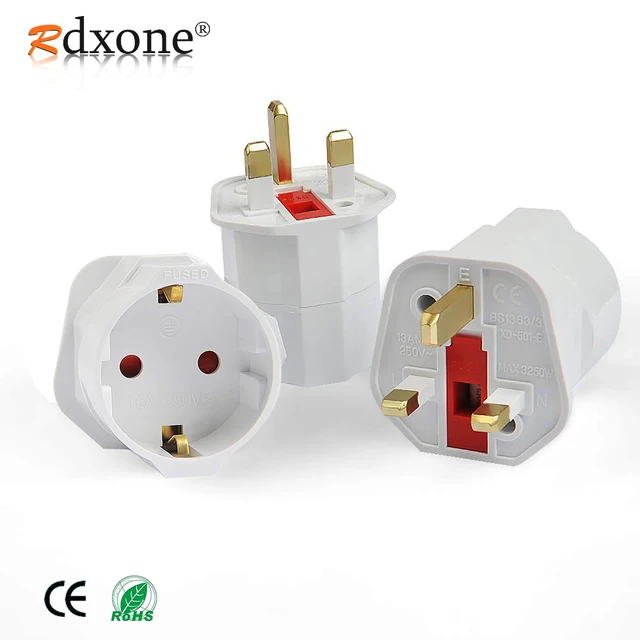 Us 2 79 30 Off Rdxone Eu Euro 2 Pin To Uk 3 Pin Power Converter Plugs Adapter Ac Plug Adapter Travel Converter European 250v 16a In International - 