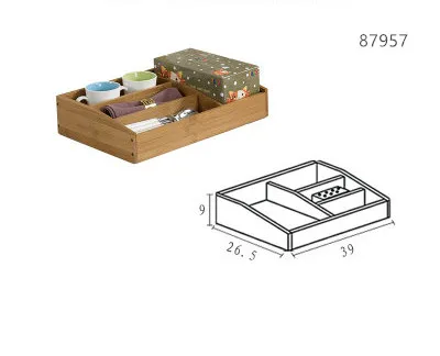 Многофункциональный бамбуковый Настольный органайзер, ручка, контейнер для косметики, коробка для хранения мелочей с ящиками, коробка для салфеток из натурального дерева - Цвет: 87957