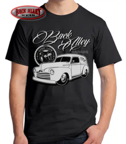 Задняя аллея гараж Футболка ~ Hot Rod Shop ~ Классический покер автомобиль парень 2019 новое поступление с круглым вырезом футболка для мужчин