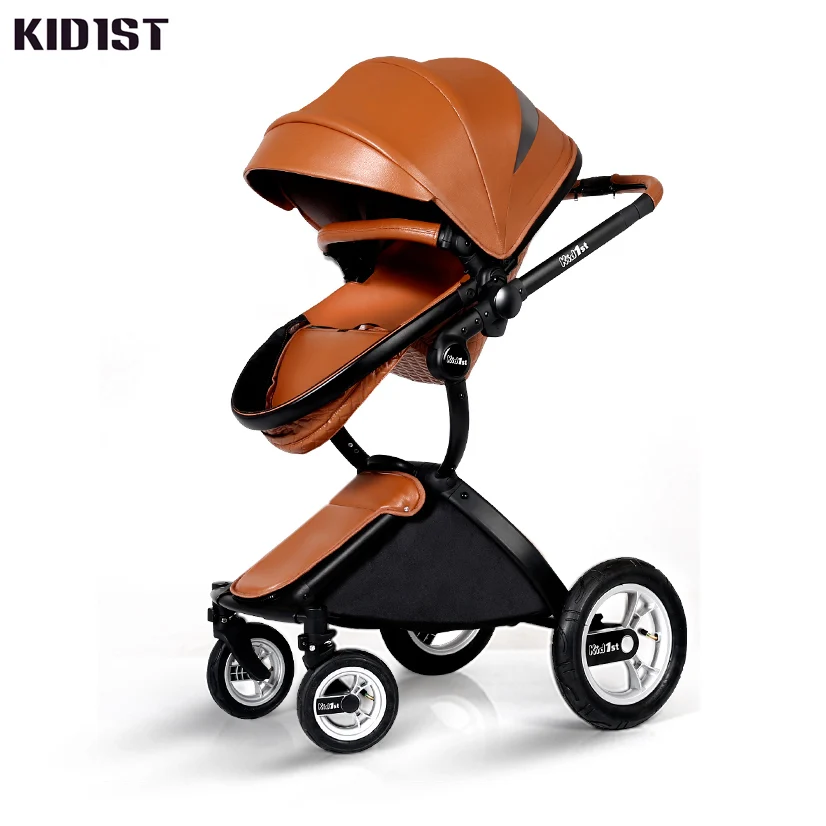 Buy High landscape Luxurious PU leather Strollers