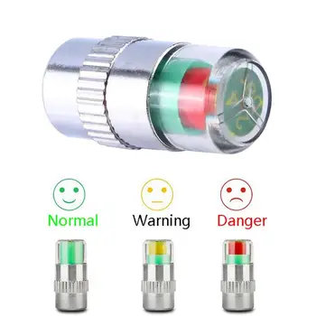 

4Pcs/set High Quality Display Cars Tire Pressure Monitor 3 Color Alert Indicator Tire Valve Cap Tool