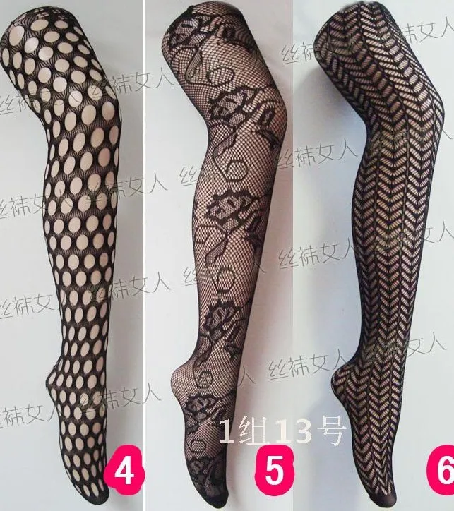 Wholesale Lot sexy stockings vintage Flower Striped white lace