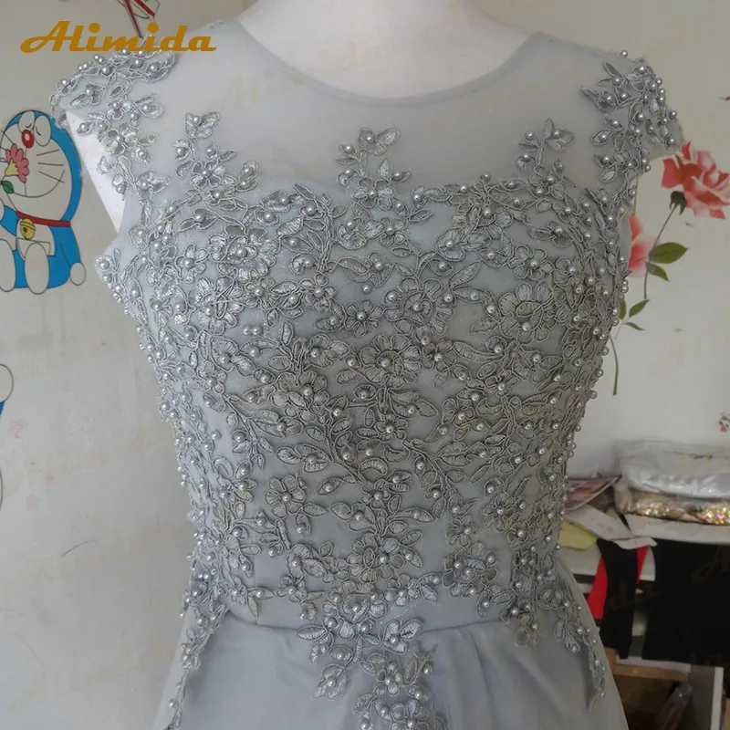 Кружева Шифон Невесты Платья Sheer Назад-LineGowns Sexy Party Платье Длинные Вечерние Платья На Заказ