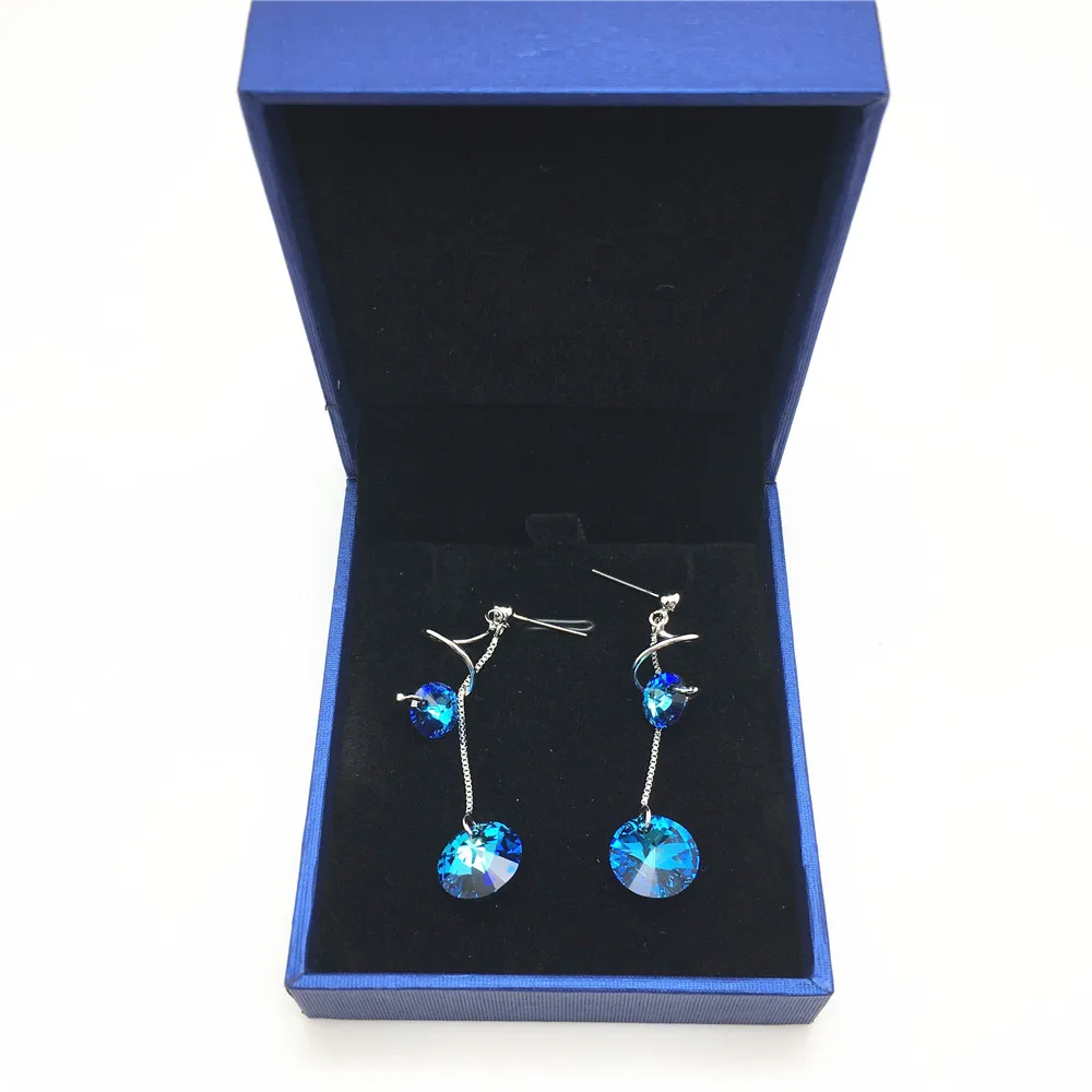 long spiral swarovski rivoli crystal bead earring for women10