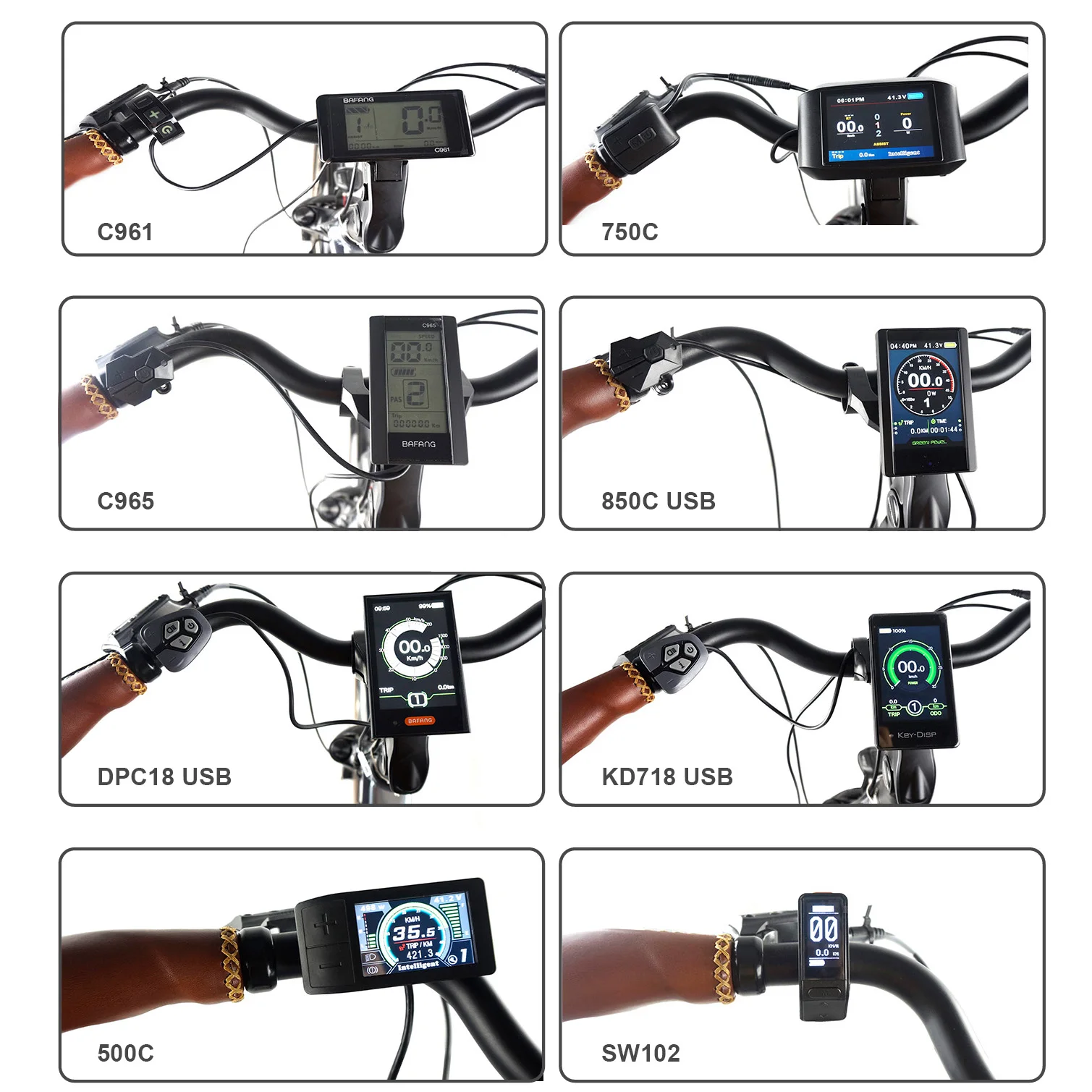 Clearance Bafang  36V350W MMG340 36V 16Ah Battery BBS02 8FUN Mid Drive Motor Light Gear Sensor Color Display Ebike Conversion Kit 4