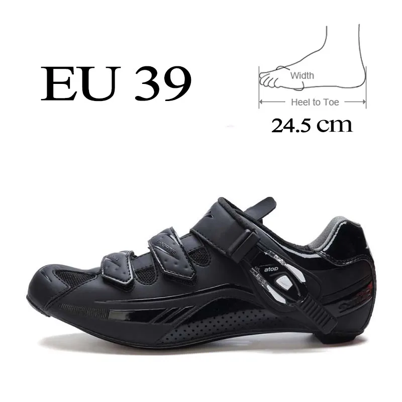 Black 39 Santic обувь для велоспорта мужская дорожная Сверхлегкая обувь из углеродного волокна для шоссейного велосипеда спортивная самозапирающаяся велосипедная обувь Sapatilha Ciclismo - Цвет: Black 39