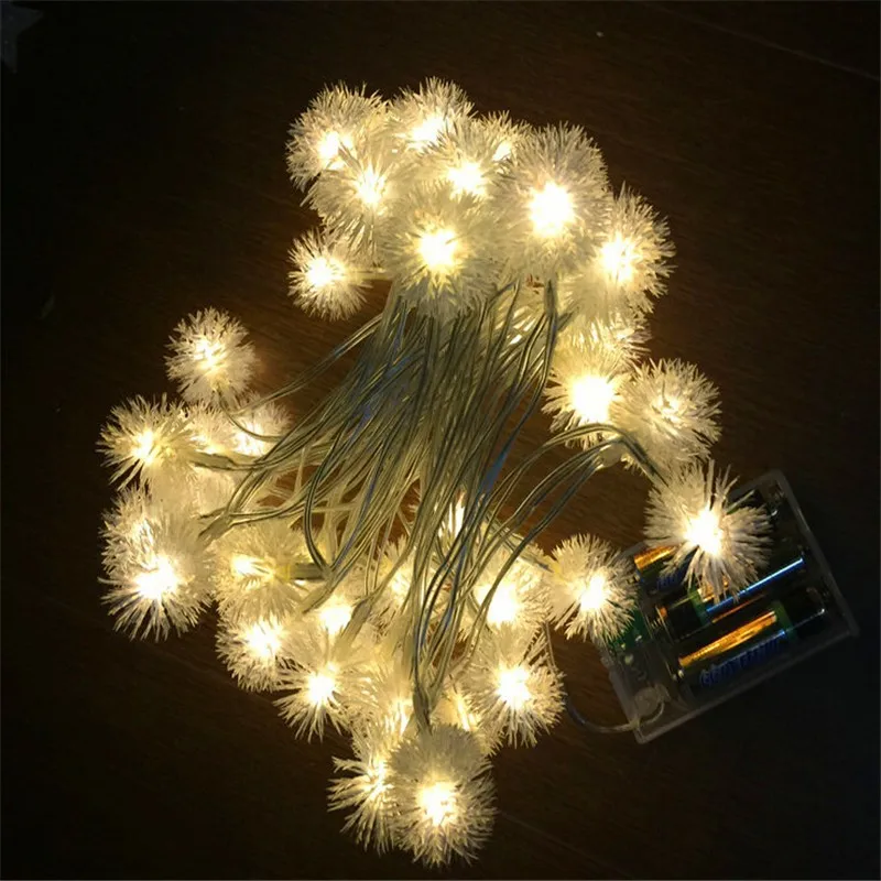 Батарея 7,5 м 50 светодиодный пушистый снежный шар Edelweiss светодиодный Рождественские гирлянды для сада, дома, свадьбы, вечеринки