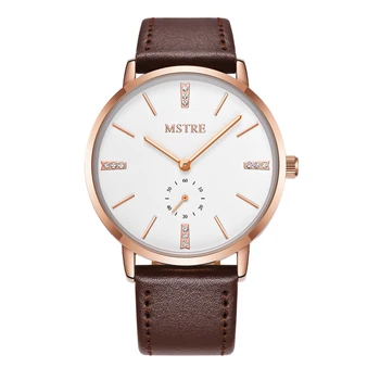 

Quartz Watch Men Fashion Ultra-thin Steel Mesh/Leather Strap Waterproof Second Dial Luminous Hands Men Business Watch Male Clock