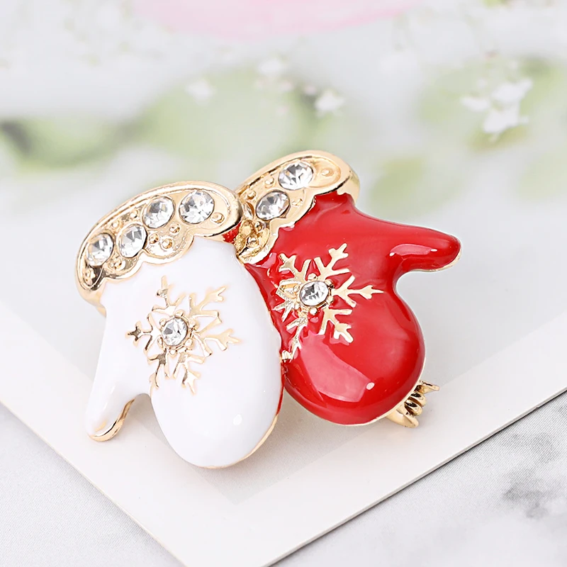 Рождественская тема брошь заколка Симпатичные нежные красные белые маленькие