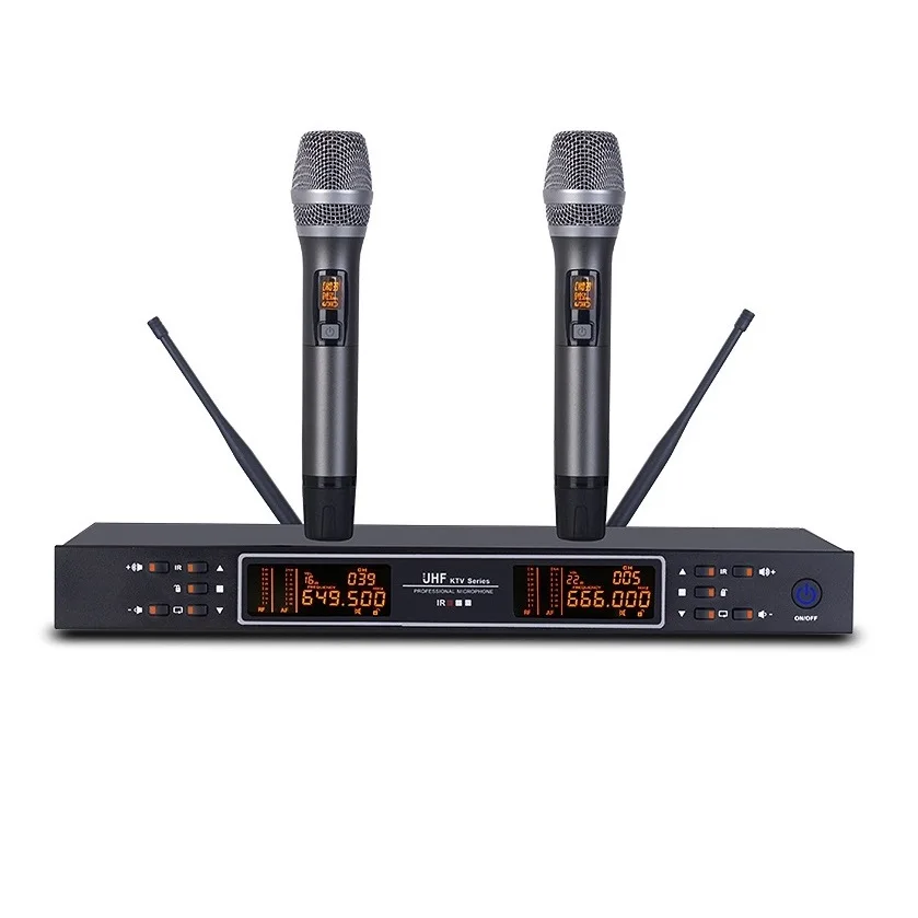 Профессиональные микрофоны Bolymic UHF KTV, вечерние микрофонные системы, двойной Ручной беспроводной микрофон для караоке для дома, караоке, школы, встреч