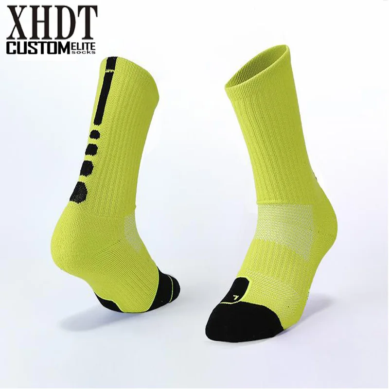 

Men thicken cotton knee-high terry cushion custom breathable Professional antiskid damping basketball elite sports running socks