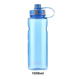 Blue 1500ml Transhome пластиковая бутылка для воды 1000 мл 1500 мл большая емкость наружная Спортивная емкость для напитков герметичные портативные походные бутылки для путешествий - Цвет: Blue 1500ml