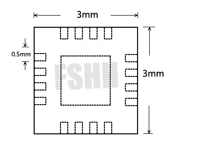 Qdfn16 QFN16 wson16 mlf16 Тесты разъем шаг = 0.5 мм Размер = 3 мм x 3 мм