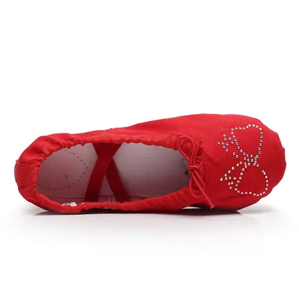 Парусиновые балетки для взрослых; 8 цветов; женская обувь для йоги; Zapatos De Punta; Тапочки - Цвет: Red Bow Adult