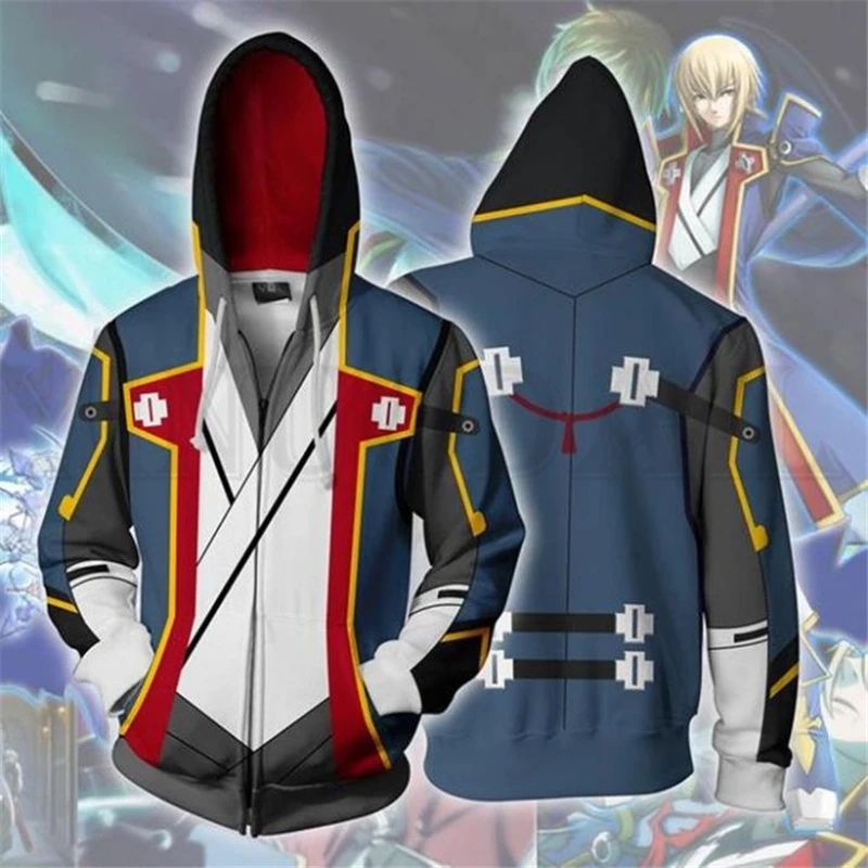 Кофты Blazblue для мужчин и женщин, толстовки на молнии, аниме Ichigo Ten, 3d принт, куртка с капюшоном для мальчиков, Heatblast Harajuku, уличная одежда