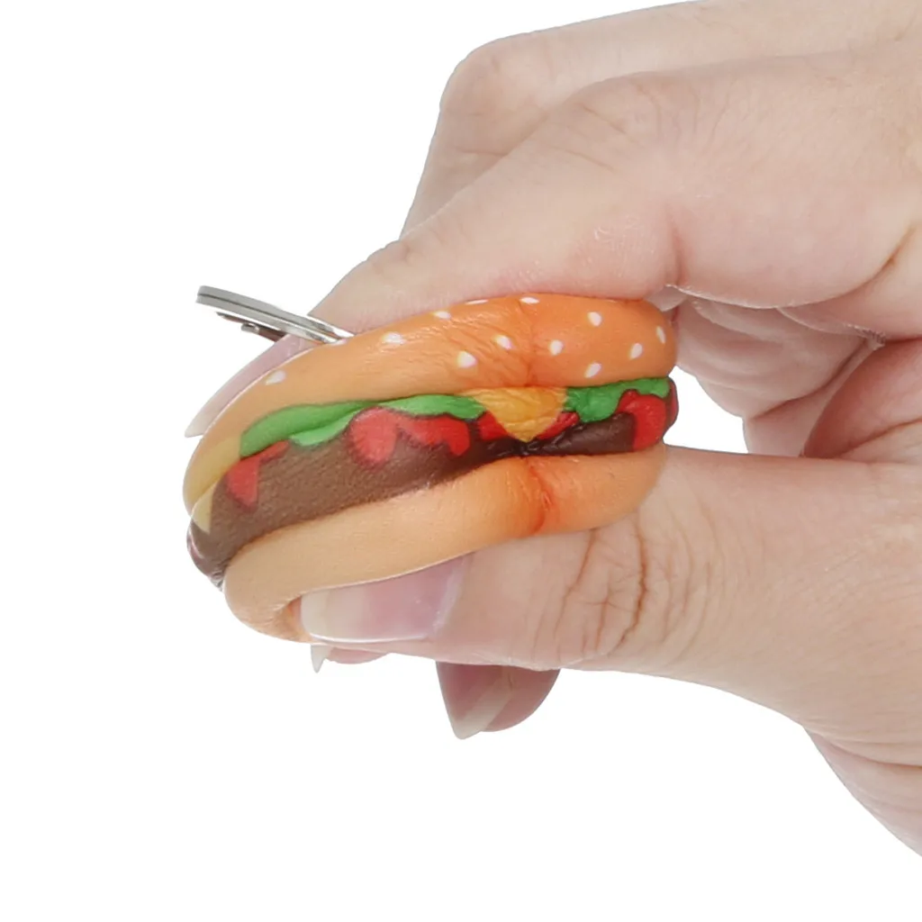 Мягкий кавайный мультяшный гамбургер медленно поднимающийся крем душистый брелок игрушки для снятия стресса