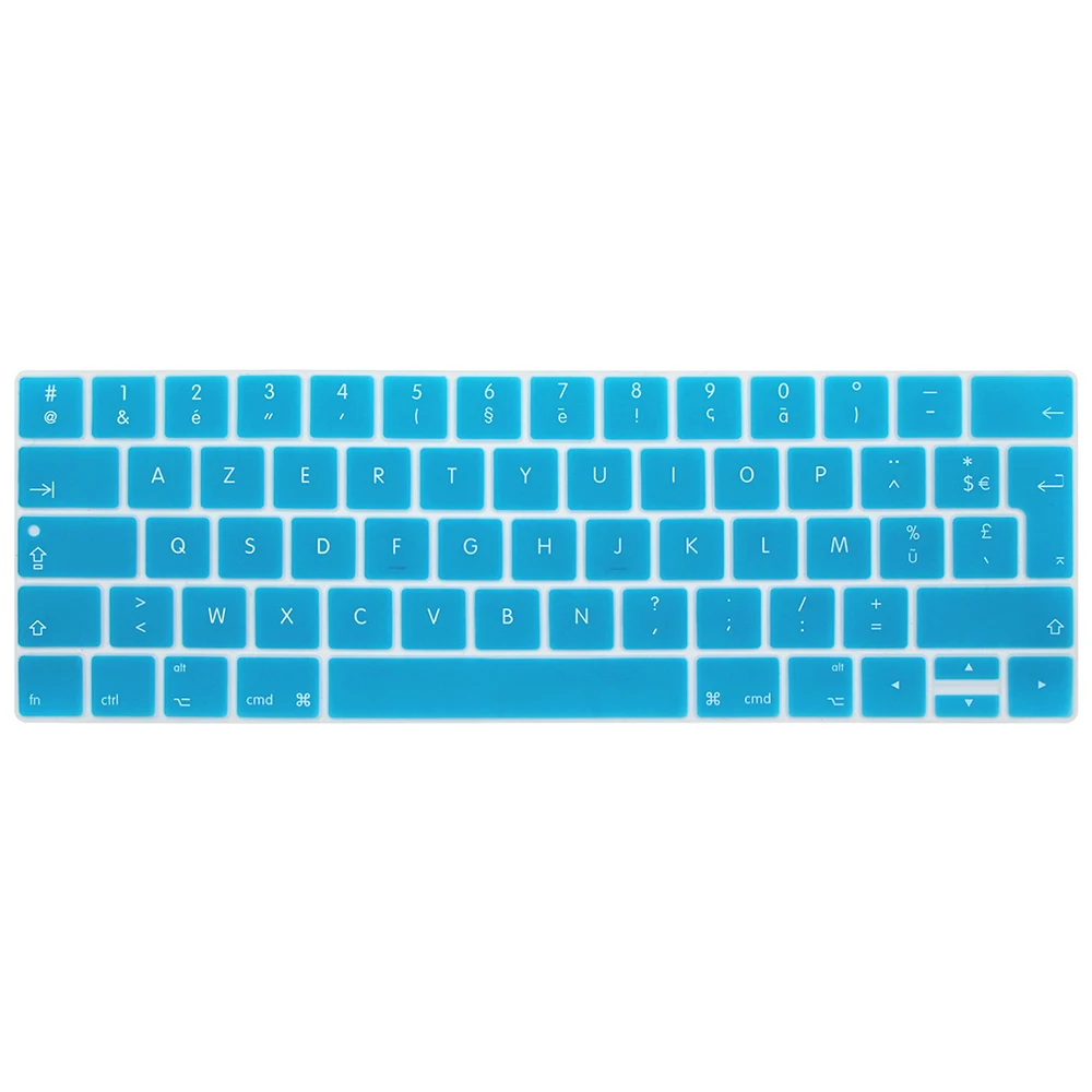 skyblue Силиконовый чехол для клавиатуры для Macbook Pro retina 13 15 Touchbar модели A1706 A1707 ЕС французский язык Azerty - Цвет: skyblue