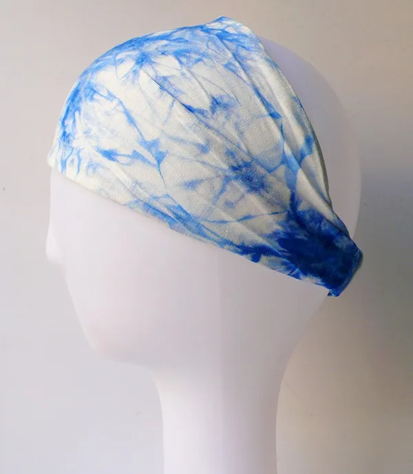BOHO Tie Dye повязка на голову из хлопка бандана Тюрбан повязка на голову эластичная для женщин и девушек повязки для волос аксессуары для волос повязка