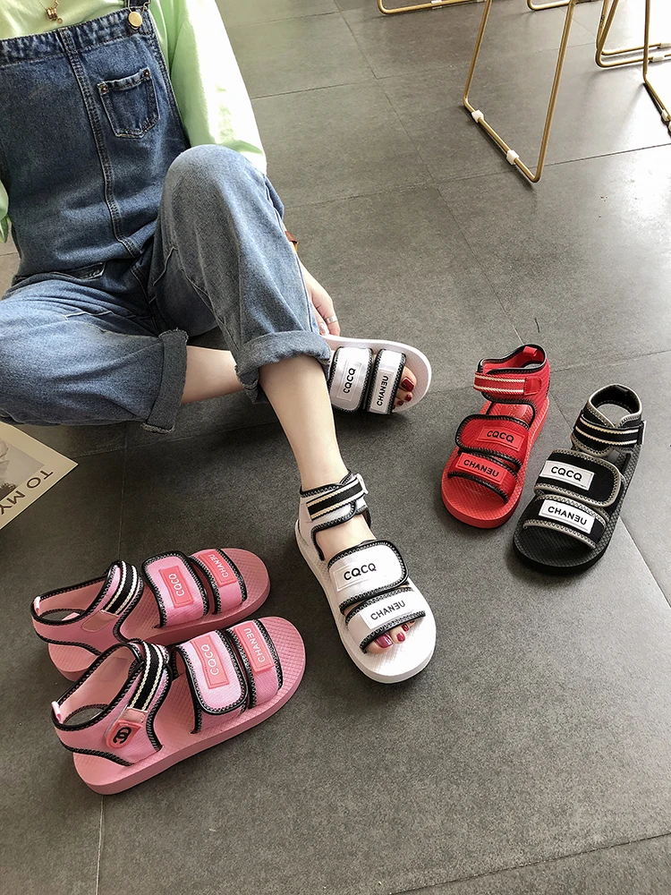 

Muffin bottom sandals female 2019 summer super fire casual thick open toe wild women's shoes tide fashion new women's