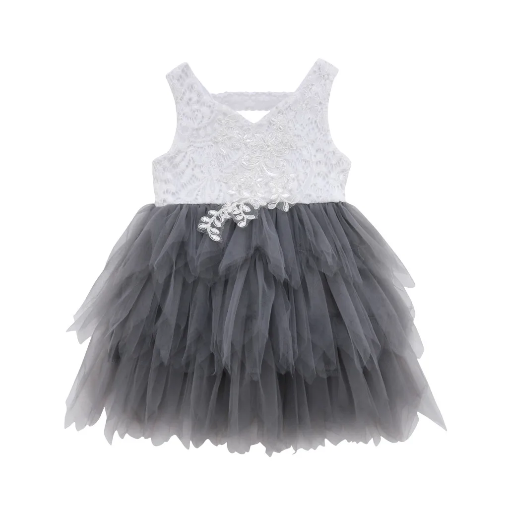 

Summer New Fashion Toddler Kid Baby Girl Sleeveless Lace Tulle Embroidery Patchwork Princess Dress Whoesale Free Ship Z4