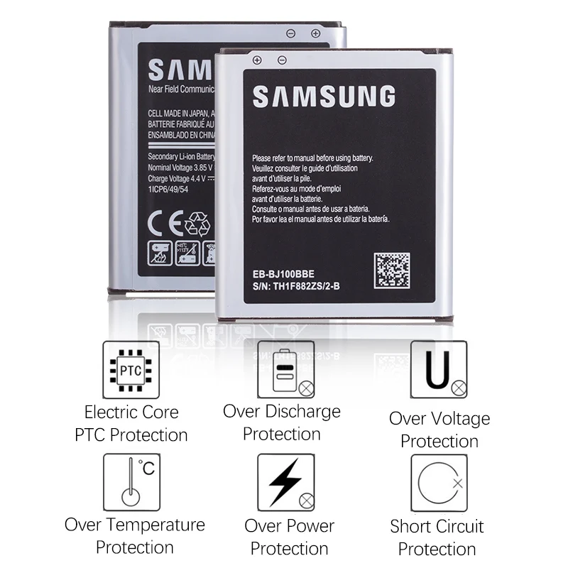 Оригинальная батарея для SAMSUNG Galaxy J1 батарея J100F J100FN J100H J100M NFC EB-BJ100BBE полная емкость