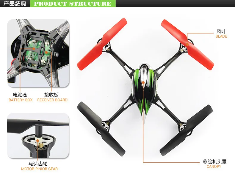 Новое поступление WL V636 2.4 ГГц Радио управления Quadcopter 6 Ось гироскопа 4-канальный RC Drone 2.4 ГГц НЛО Квадрокоптер с дистанционным управлением с беспилотников камера