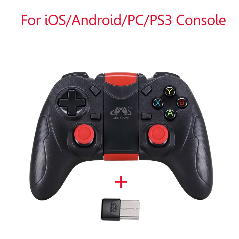 with receiver S6 Bluetooth беспроводной контроллер геймпад для ПК для IOS Android смартфон игровой джойстик Управление для планшета ТВ коробка с держателем - Цвет: with receiver