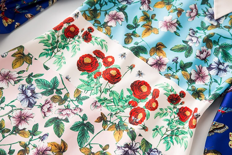 Высокое качество Boho платья дамы весна мода длинный рукав лацканы цветок насекомых печати лоскутное Подиум женское длинное платье