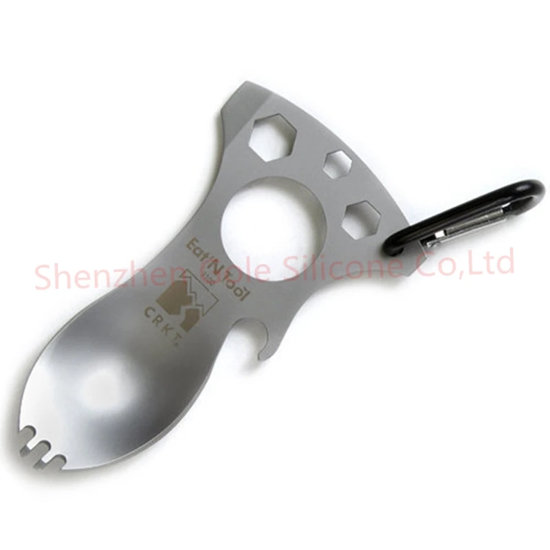 300 шт. отвертка инструмент Spork ложка-бутылочка открывалка с Карабин многофункциональная Посуда