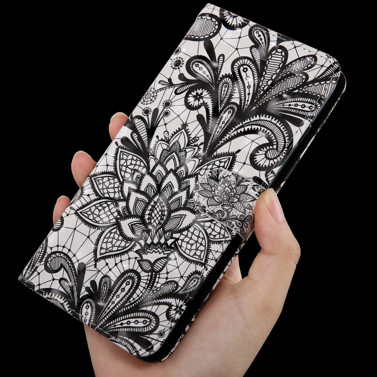 3 Роскошные 3D Peach blossom кожаный флип Бумажник Мягкий ТПУ чехол для iPhone 5 5S SE 6 6S 7 8 7 Plus X XS XR XS Max - Цвет: 3